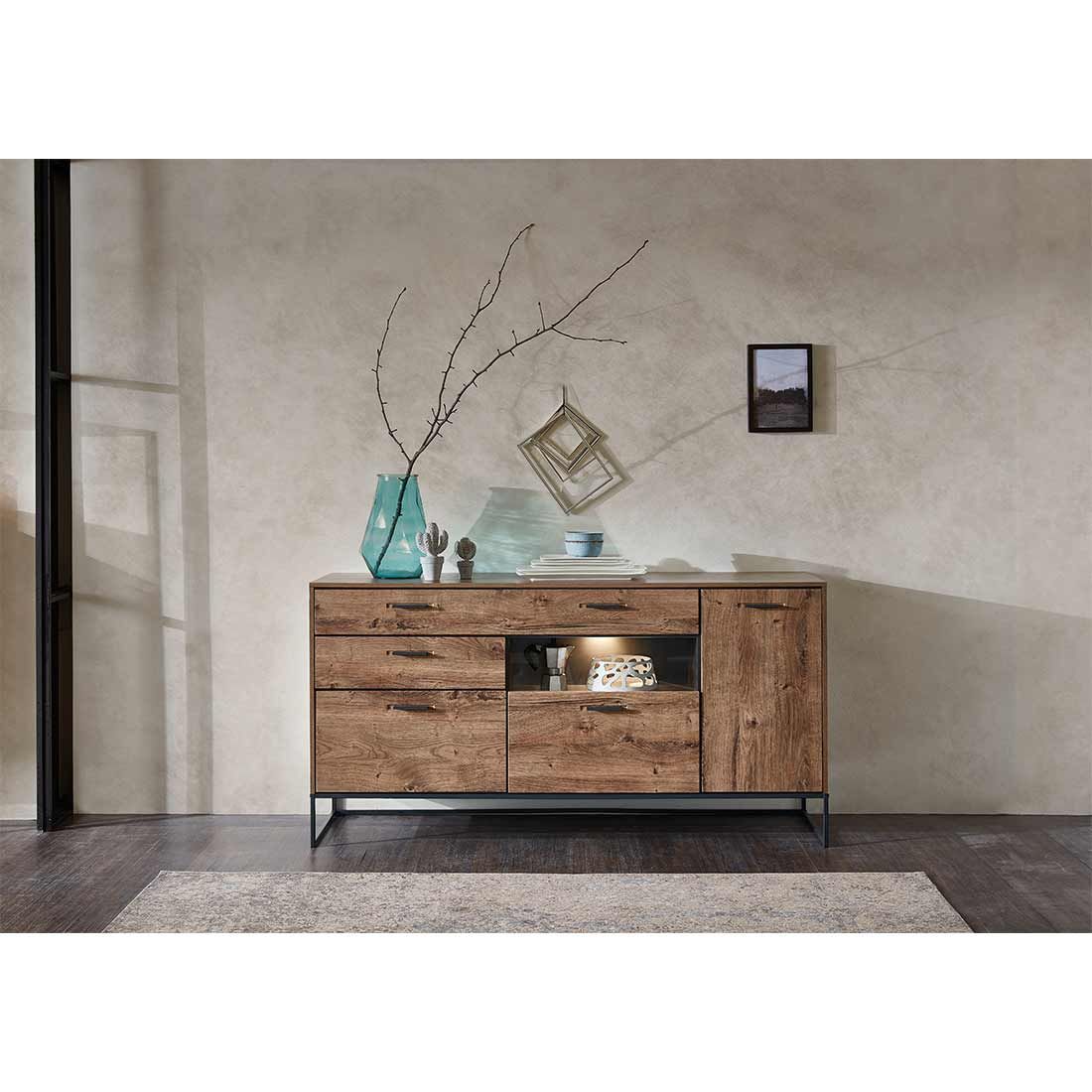 Wohnconcept Manhattan Sideboard mit Beleuchtung 175x48x91cm