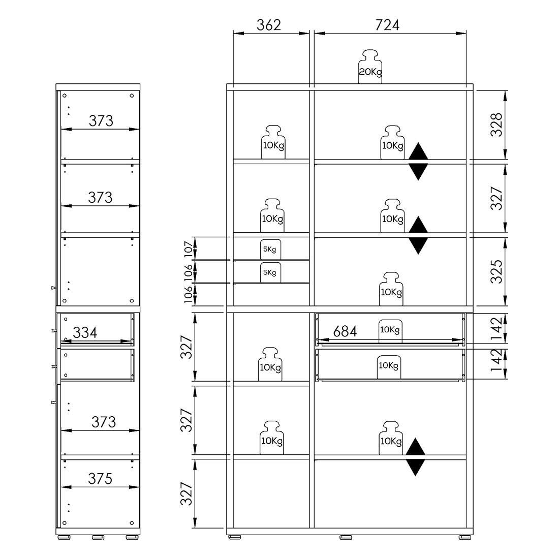 Maja Möbel Set+ Büroschrank 117,3x40x216,4cm