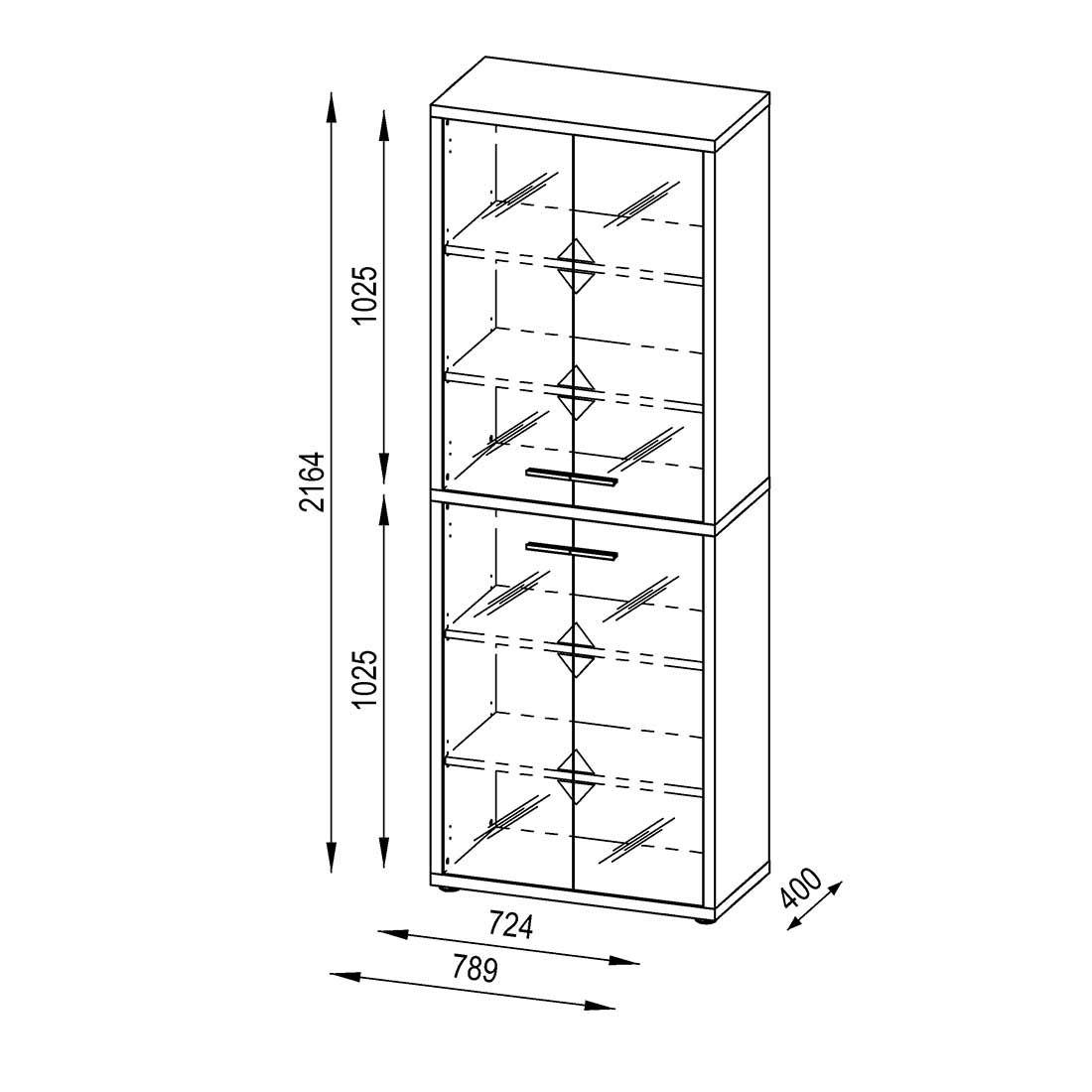 Maja Möbel Set+ Büroschrank 78,9x40x216,4cm