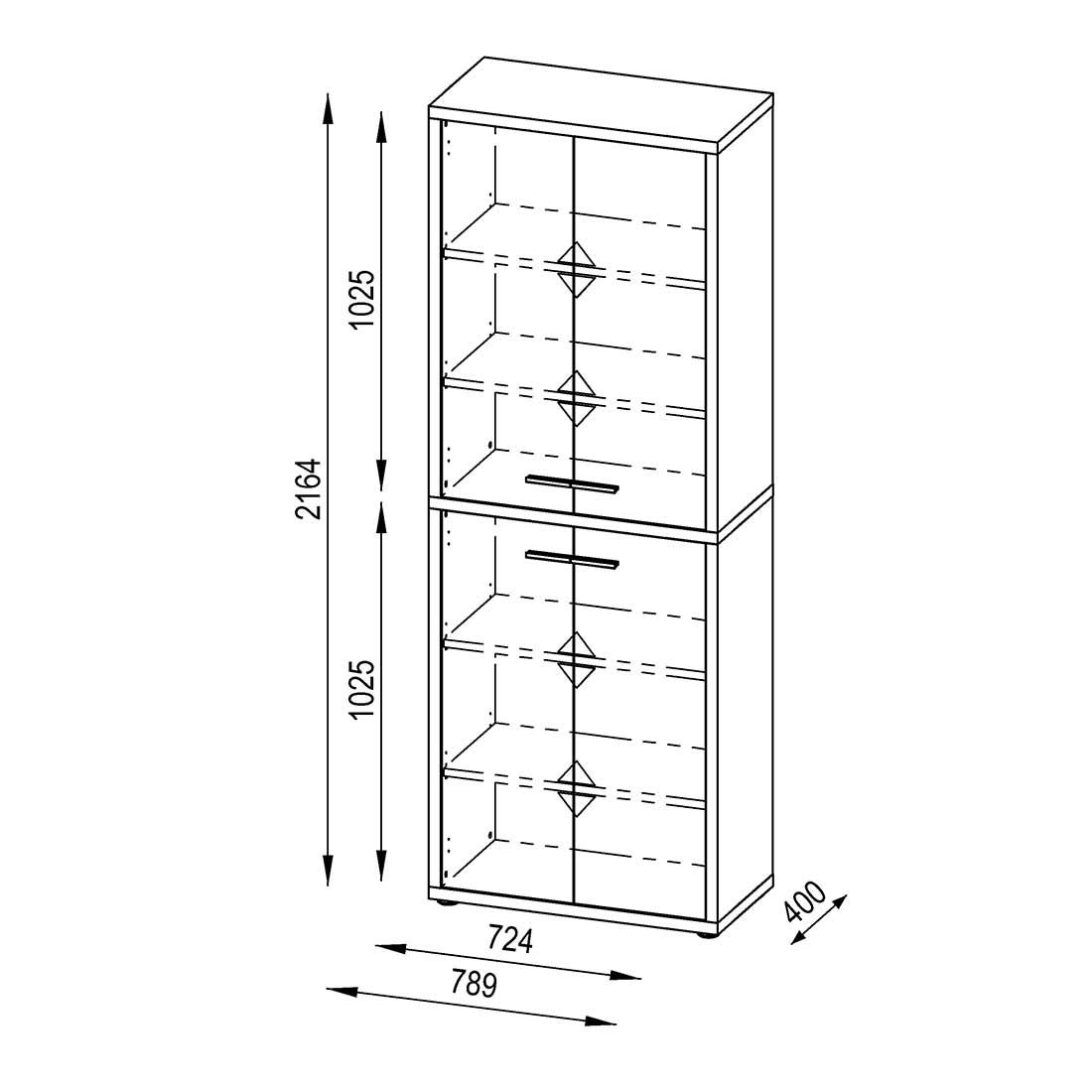 Maja Möbel Set+ Büroschrank 78,9x40x216,4cm