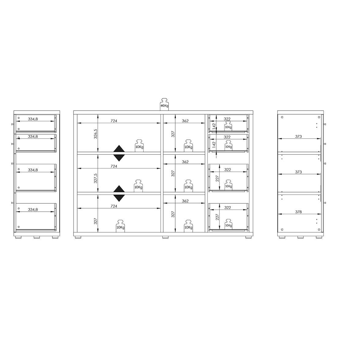 Maja Möbel Set+ Büroschrank 155,7x40x110,7cm