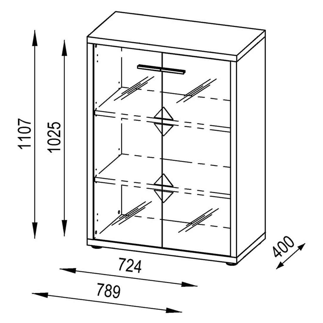 Maja Möbel Set+ Büroschrank 78,9x40x110,7cm