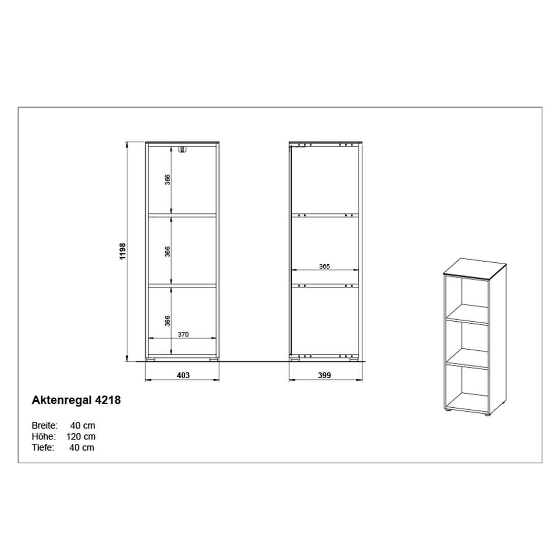 Germania Ancona Aktenregal 41x40x120cm
