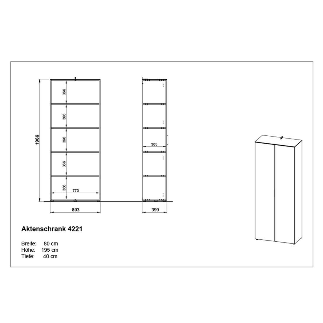Germania Ancona Büroschrank 81x40x197cm
