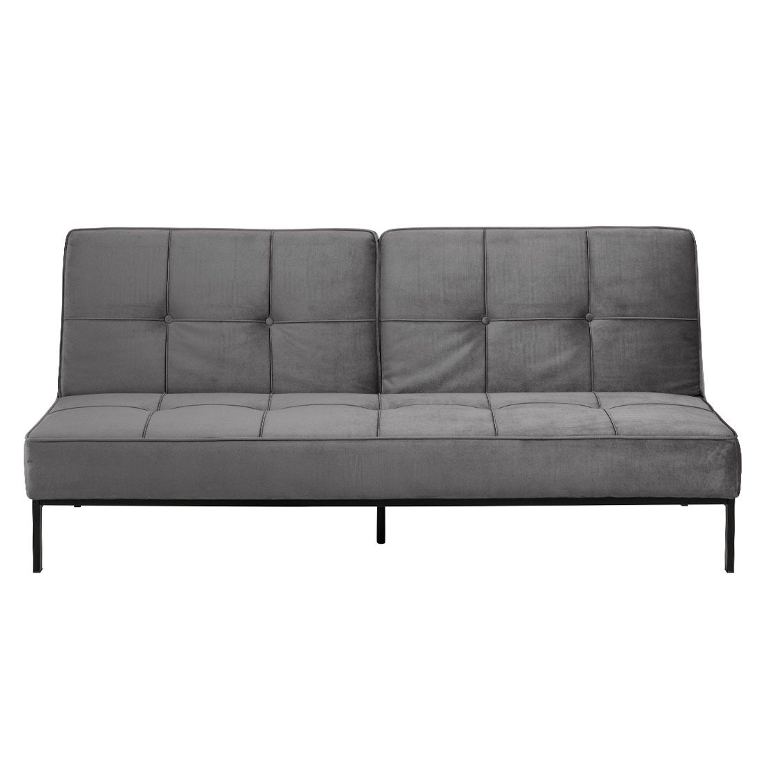 AC Design Perugia Schlafsofa Dunkelgrau/Schwarz, ca. 198x95x87cm