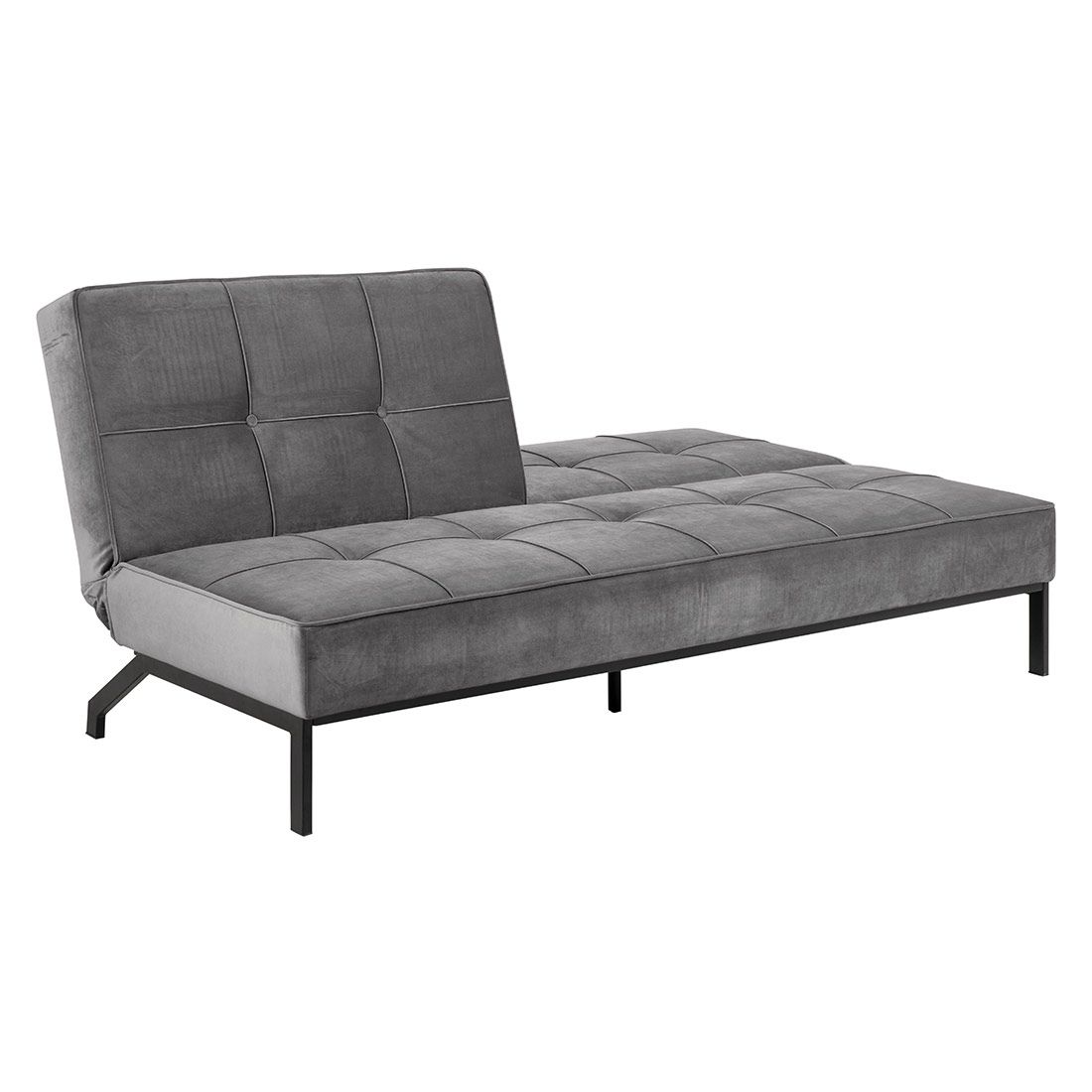 AC Design Perugia Schlafsofa Dunkelgrau/Schwarz, ca. 198x95x87cm