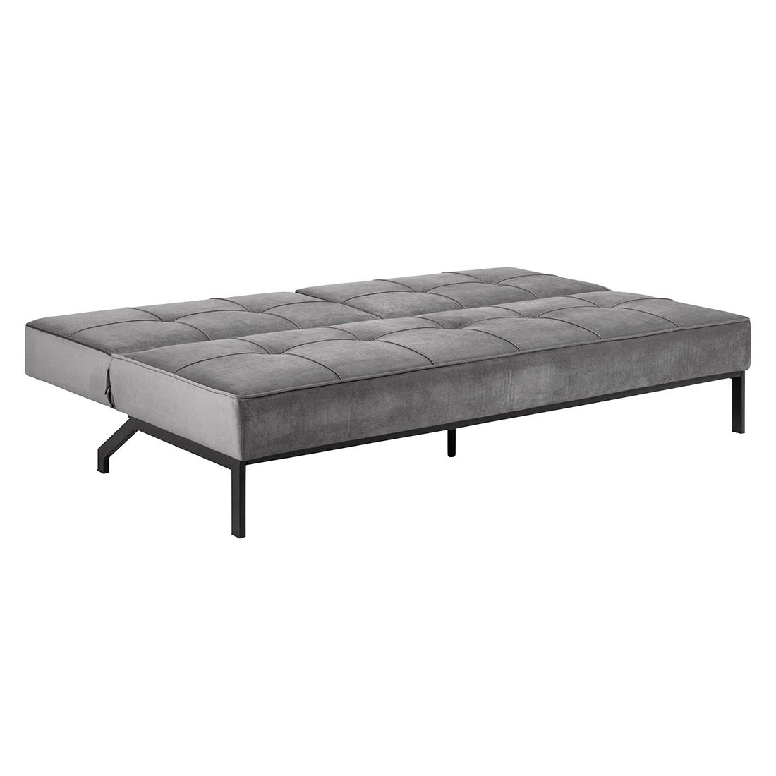 AC Design Perugia Schlafsofa Dunkelgrau/Schwarz, ca. 198x95x87cm