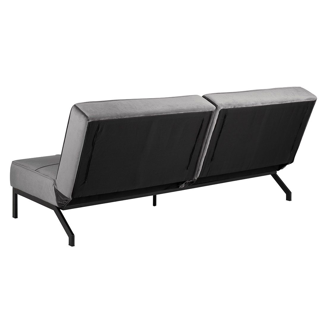 AC Design Perugia Schlafsofa Dunkelgrau/Schwarz, ca. 198x95x87cm