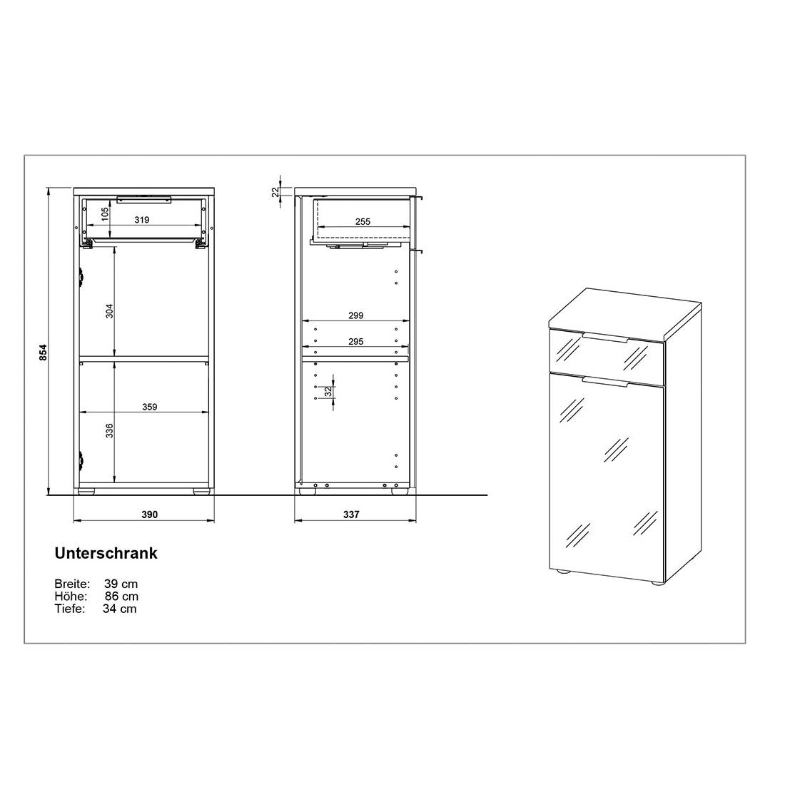 Germania Pescara Midischrank 39x34x86cm
