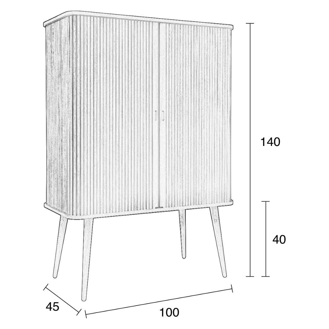 Zuiver Barbier Highboard 100x45x140cm