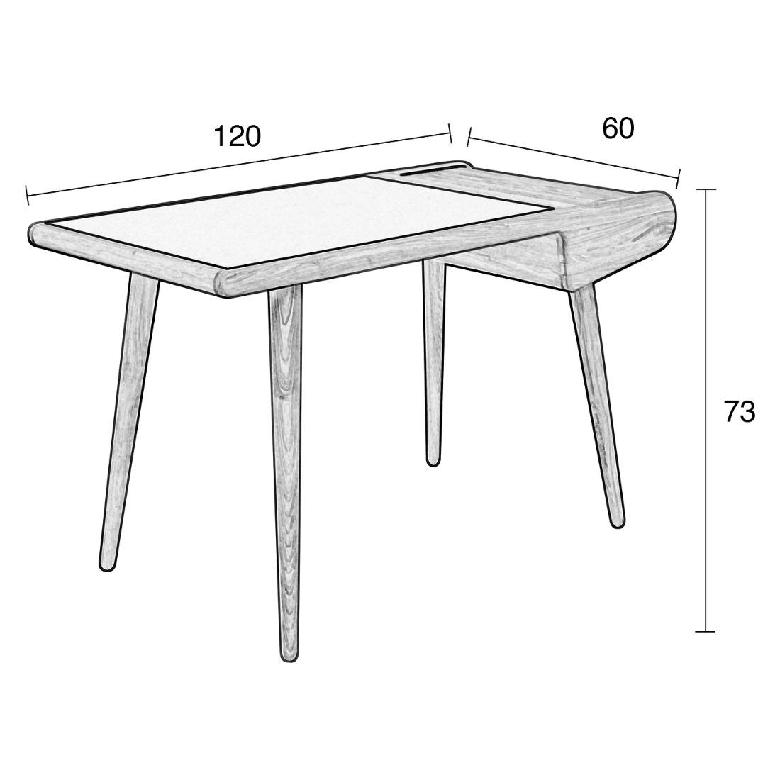 Zuiver Barbier Schreibtisch 120x60x73cm