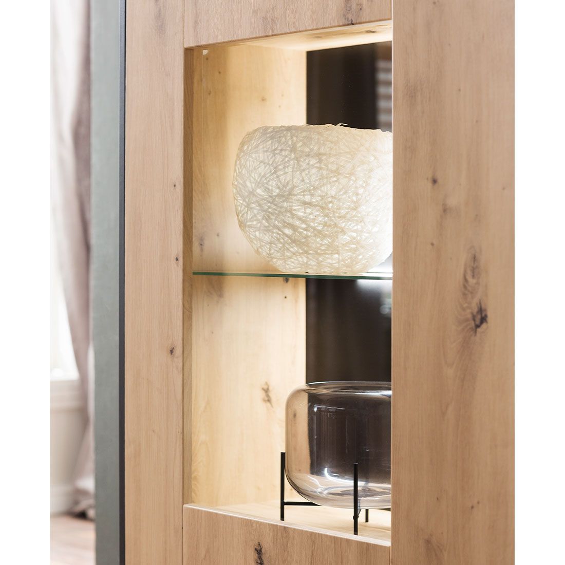 MCA Buenos Aires Highboard mit Beleuchtung 93x38x142cm