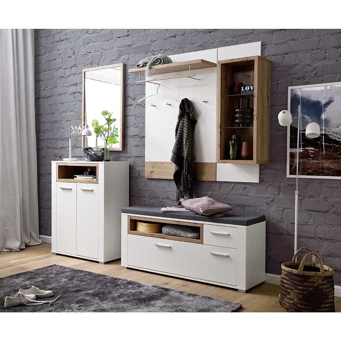 MCA Ancona Garderobenbank 126x38x52cm