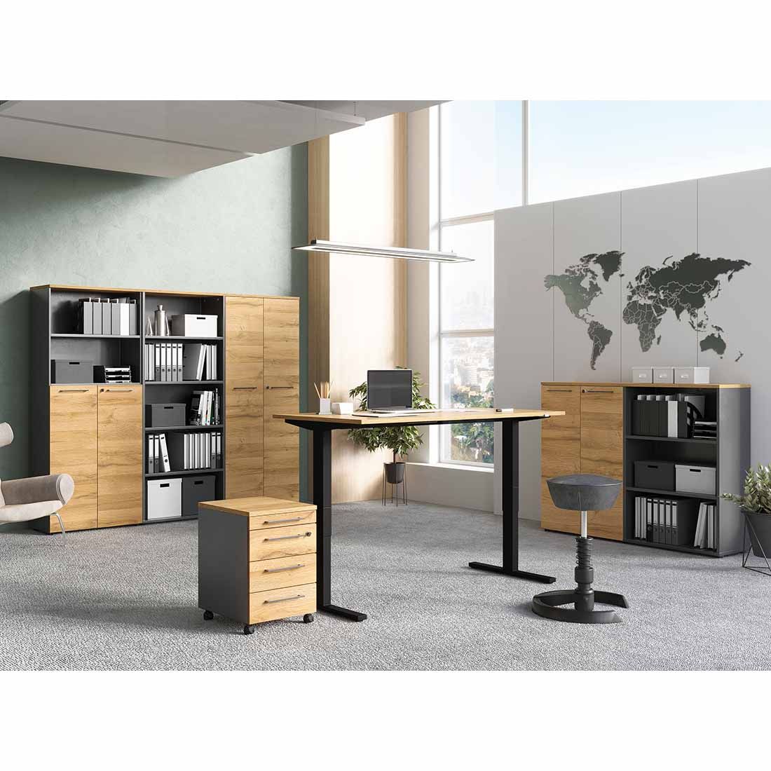 Germania Agenda Schreibtisch höhenverstellbar 160x80x68/88cm