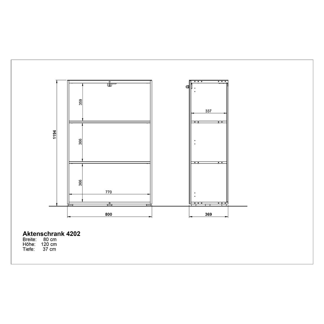 Germania Monteria Büroschrank 80x37x120cm