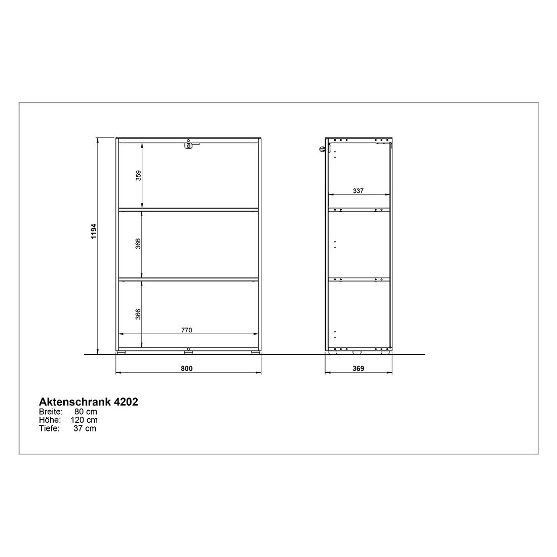 Germania Monteria Büroschrank 80x37x120cm