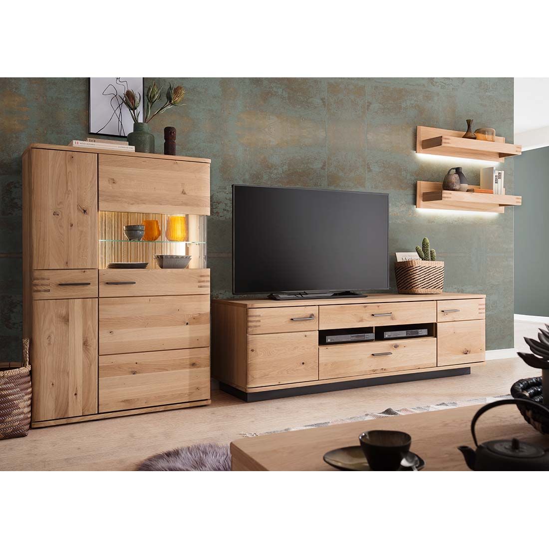 MCA Salvador Highboard mit Beleuchtung 90x37x136cm