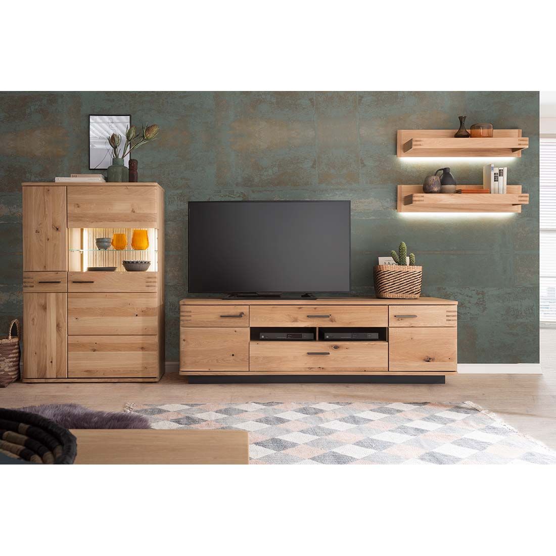 MCA Salvador Highboard mit Beleuchtung 90x37x136cm