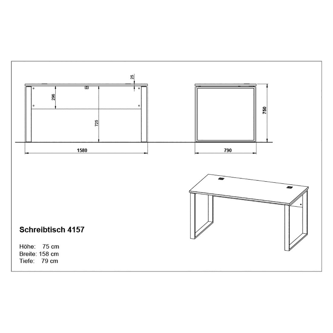 Germania Lioni Schreibtisch 158x79x75cm