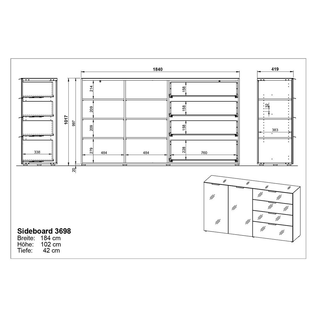 Germania Oakland Sideboard 184x42x101cm