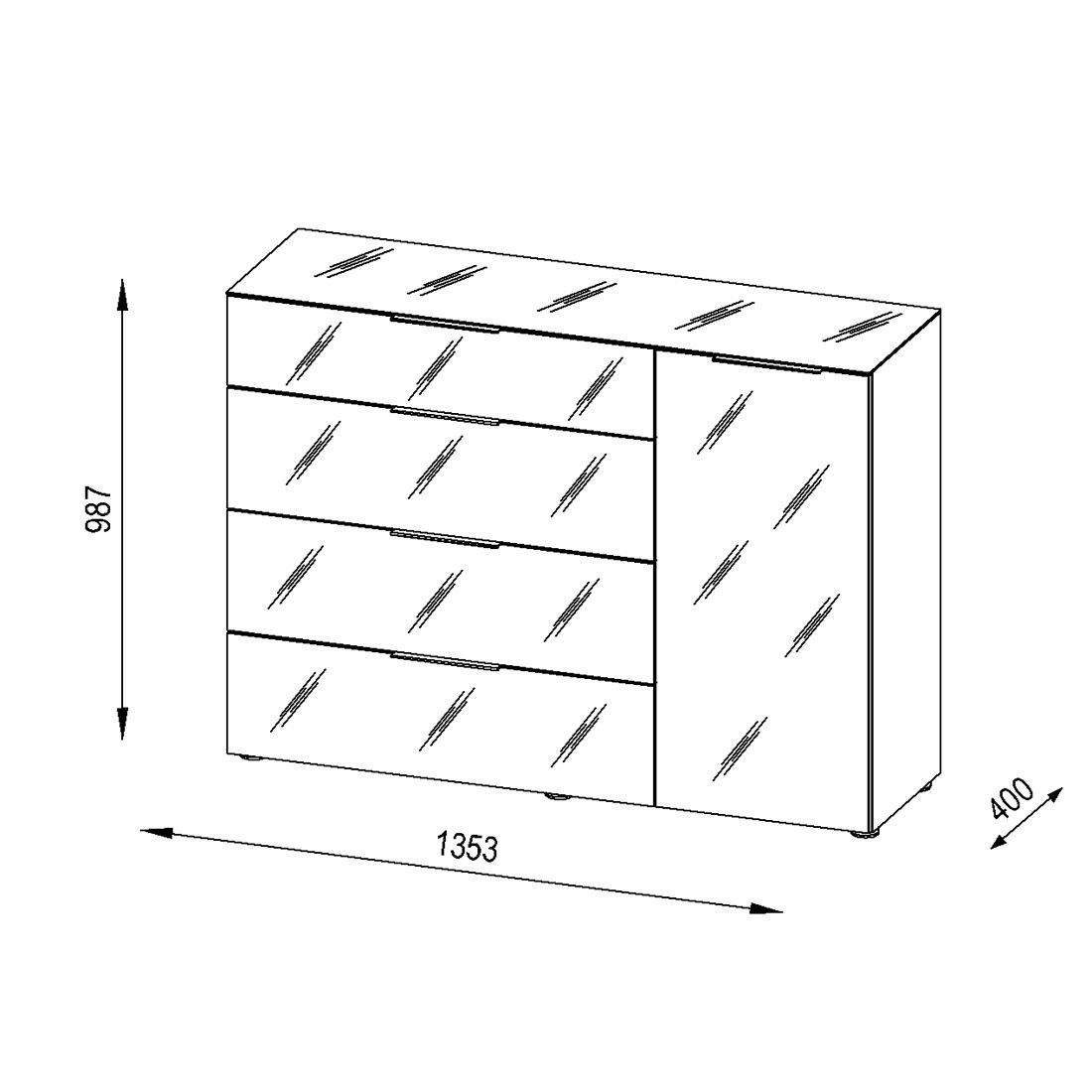 Maja Möbel Trend Sideboard 135,3x40x98,7cm