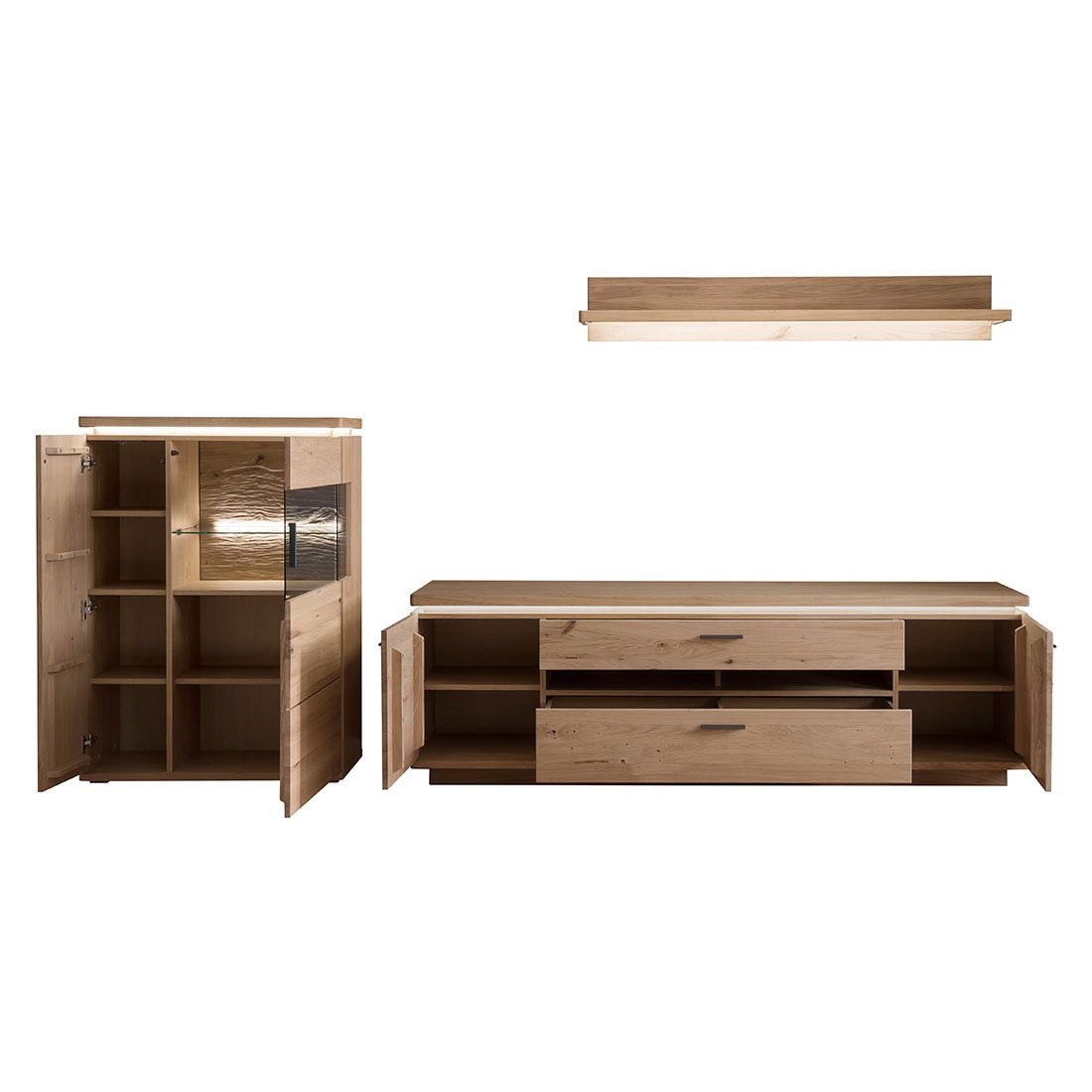 MCA Barcelona Wohnzimmer-Set mit Beleuchtung 3-tlg.
