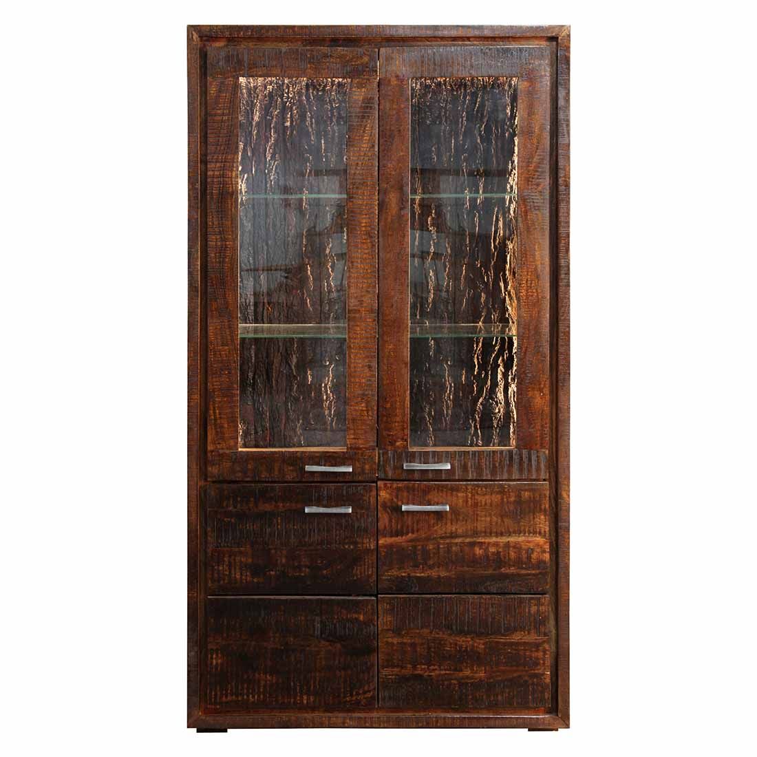 Wolf Möbel Bark Vitrine mit Beleuchtung 98x40x180 cm