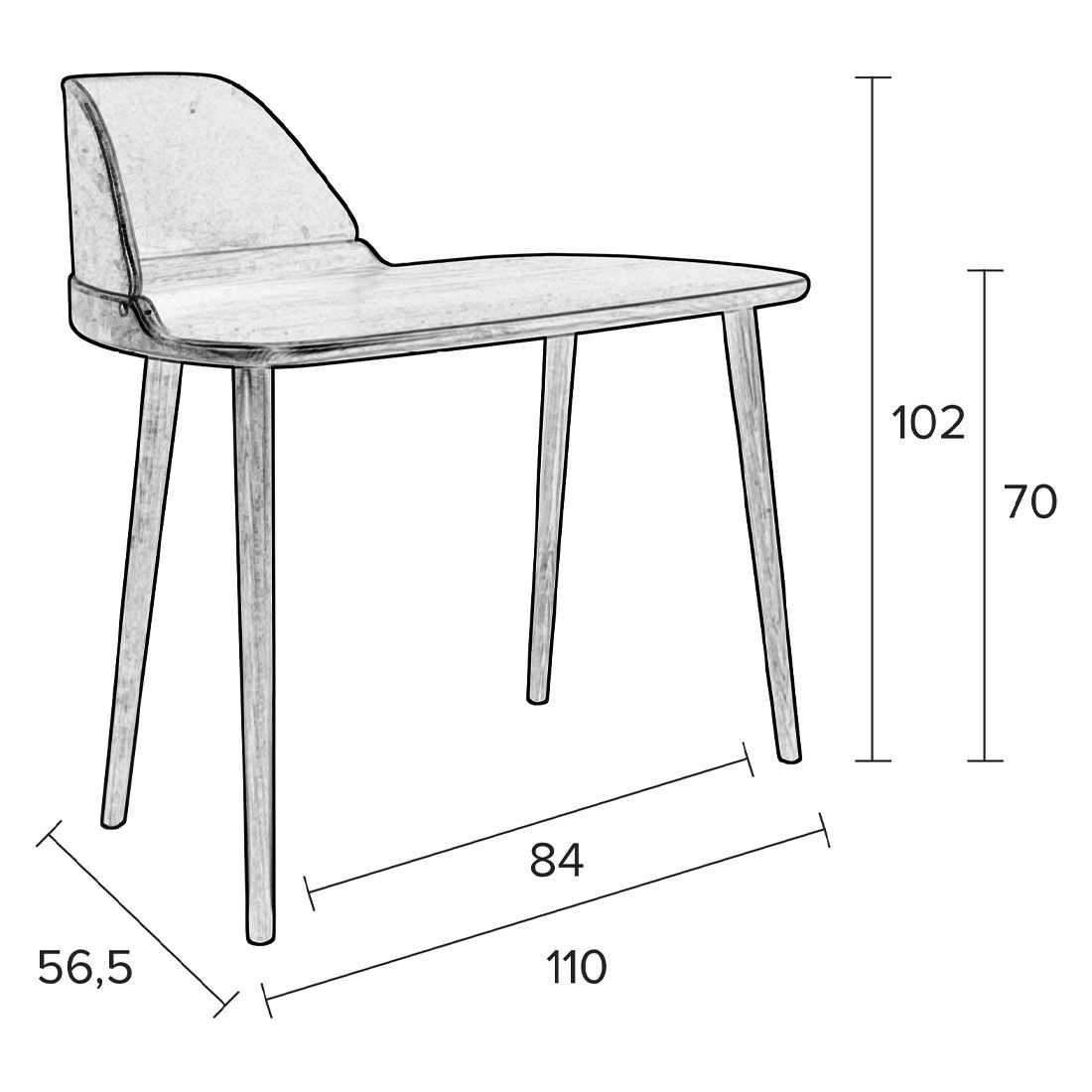 Dutchbone Finn Schreibtisch 110x56,5x102cm