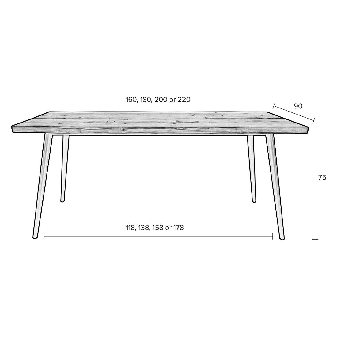 Dutchbone Alagon Esstisch 180x90cm