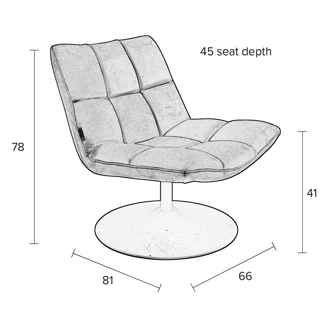 Dutchbone Bar Velvet Sessel drehbar