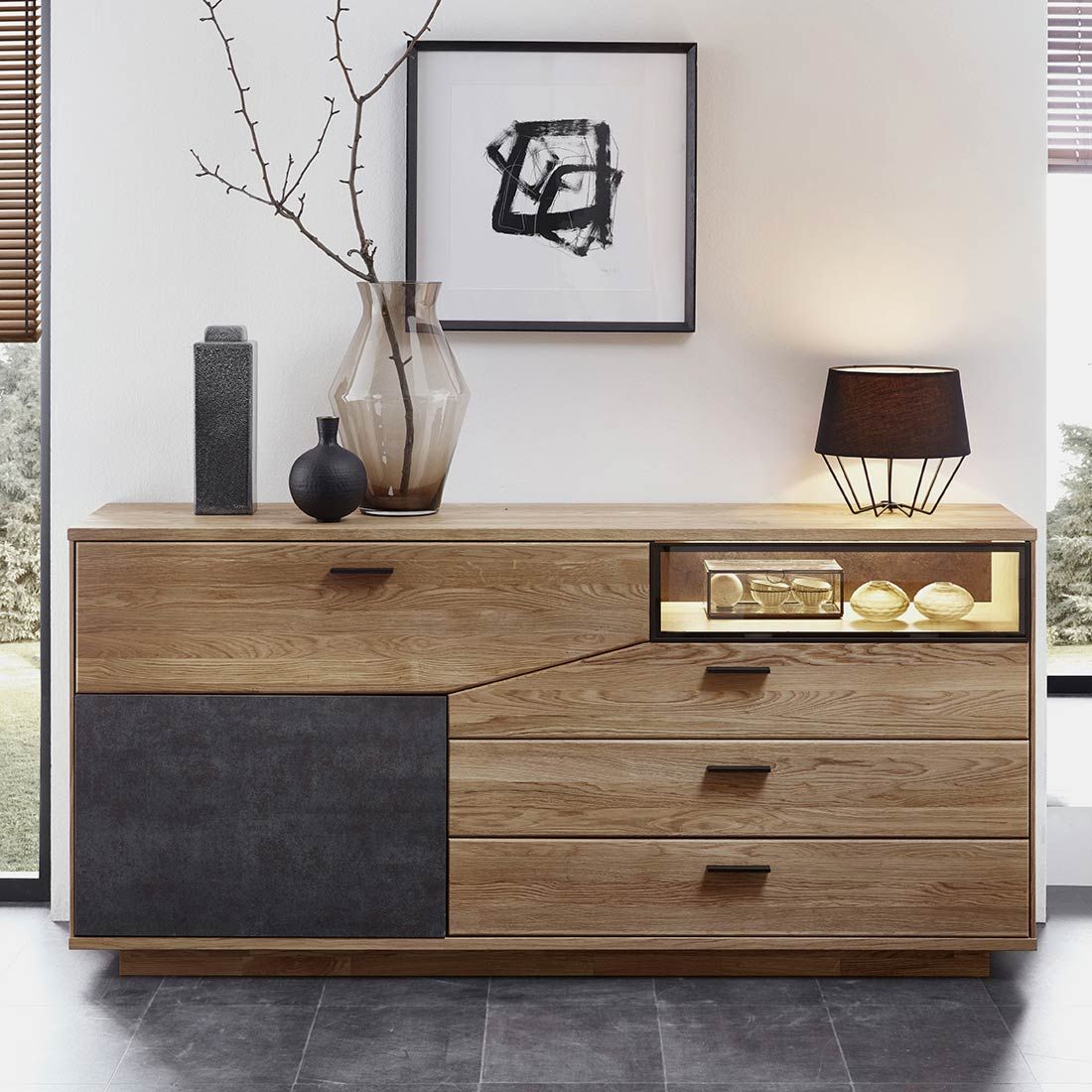 Wohnconcept Gerano Sideboard mit Beleuchtung 180x45x85cm