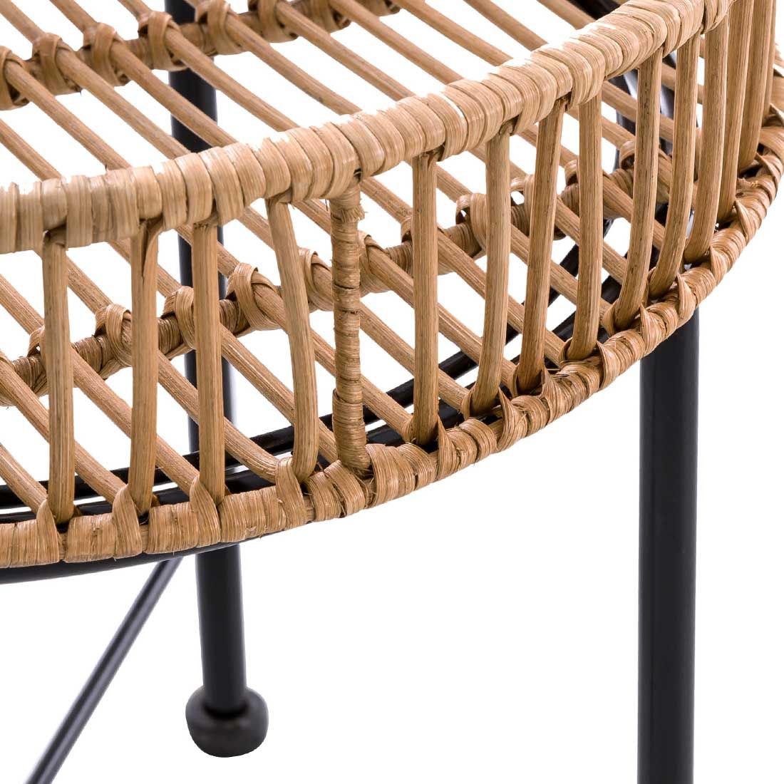 Rafia Rattan Beistelltisch-Set 2-tlg.