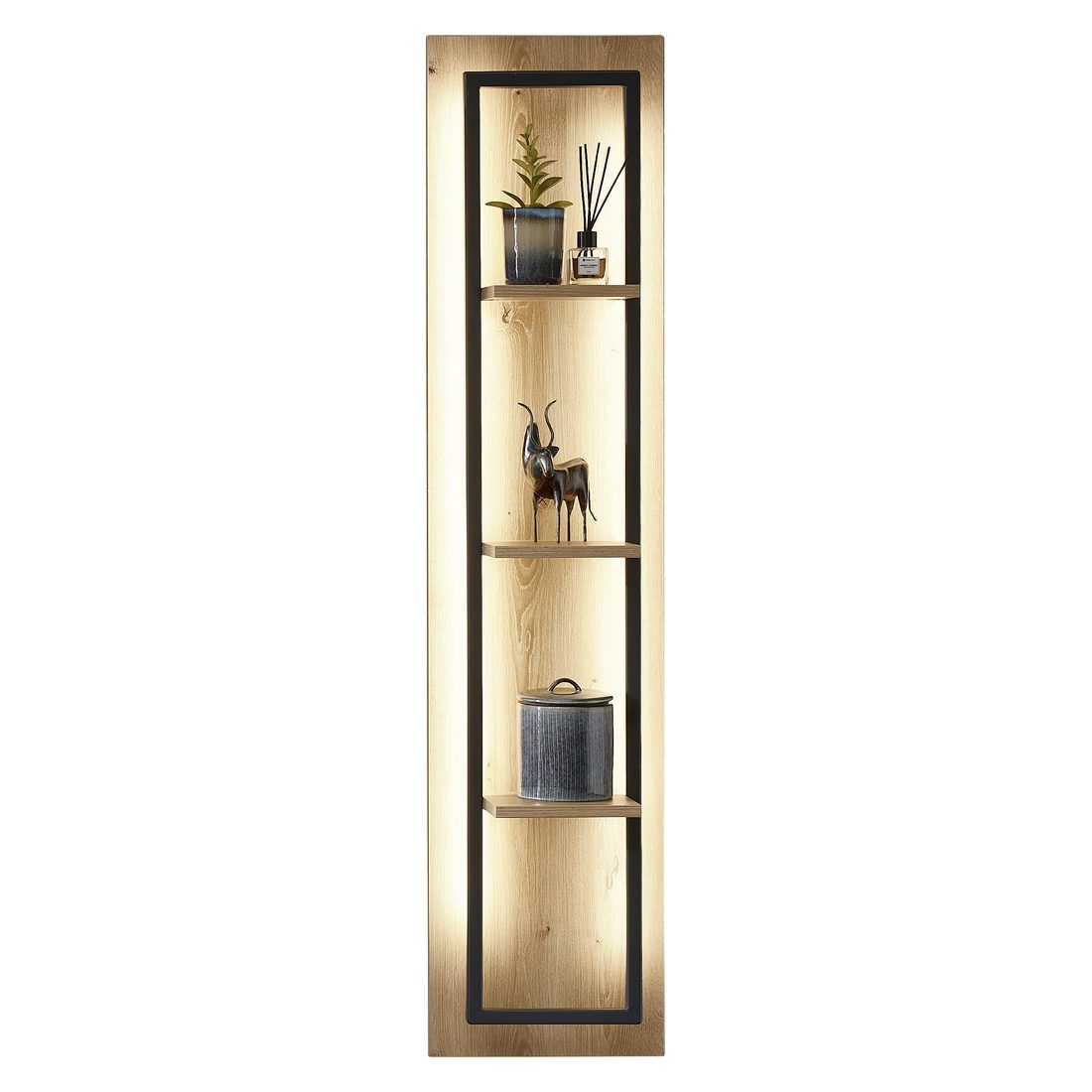 Wohnconcept Persiko Wandregal mit Beleuchtung 30x18x130cm