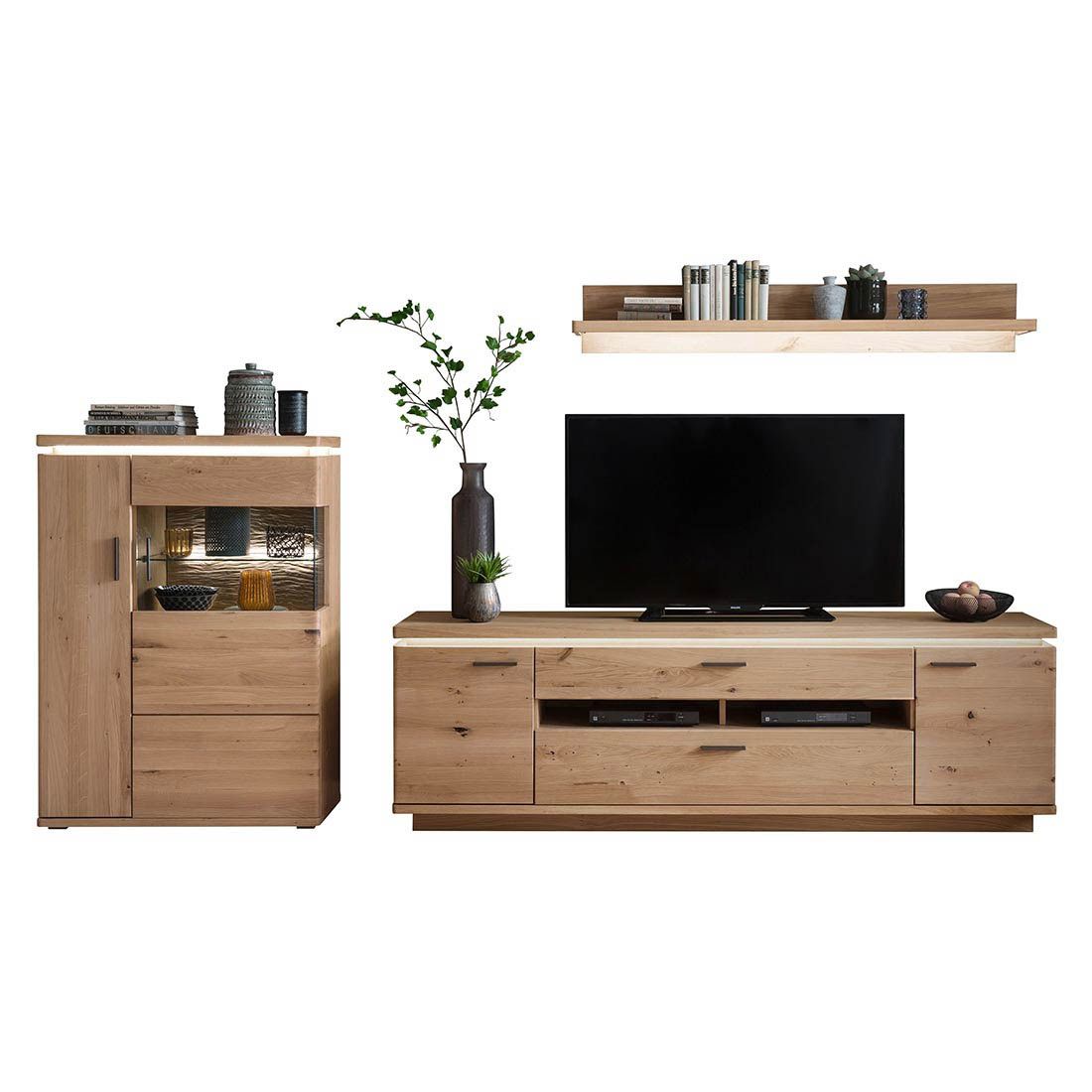 MCA Barcelona Wohnzimmer-Set mit Beleuchtung 3-tlg.