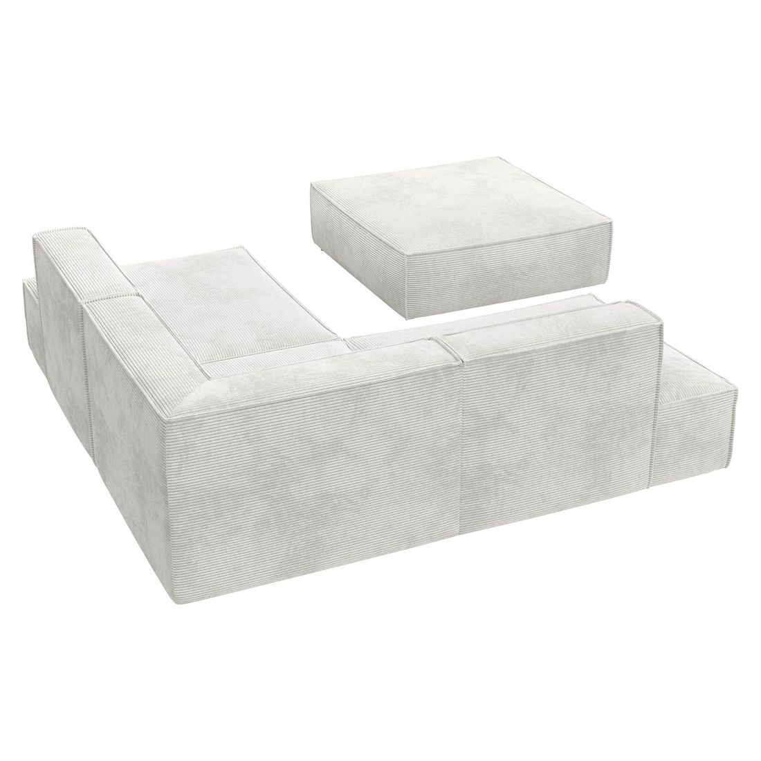 HOMELIV. Lennox Ecksofa mit Hocker Cord