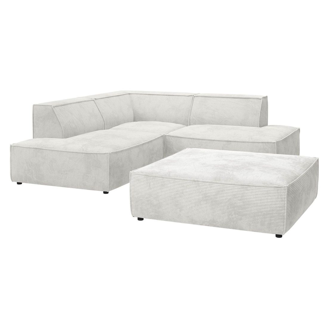 HOMELIV. Lennox Ecksofa mit Hocker Cord