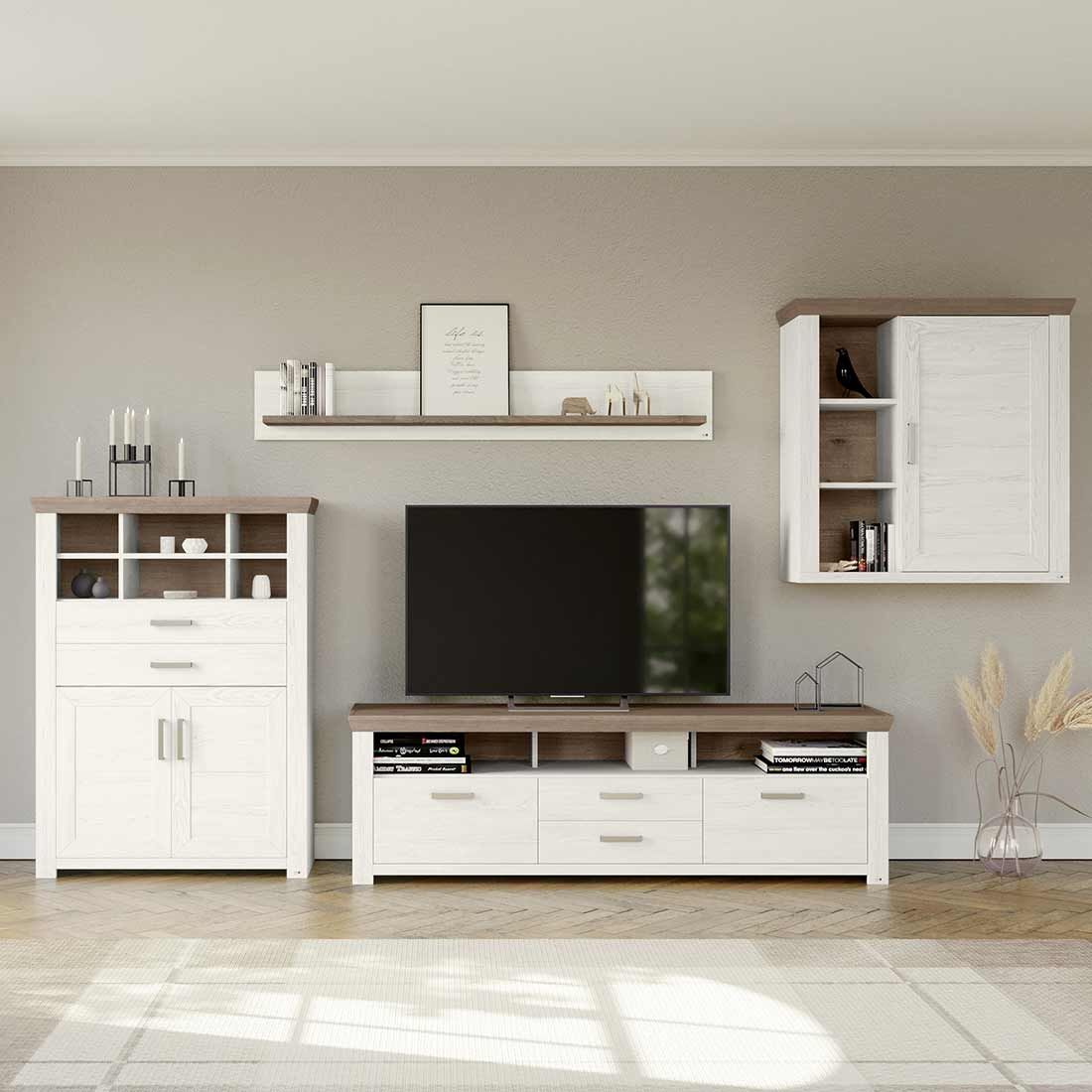set one York Highboard 104,5x42,2x142,6cm