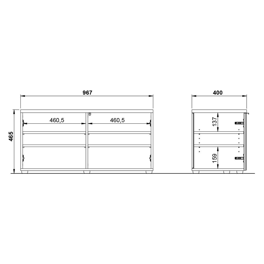 Germania Genova Garderobenbank 97x40x47cm