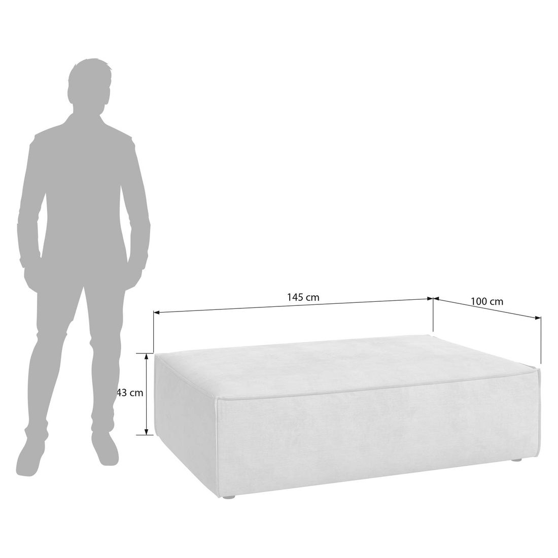 HOMELIV. Glennon Polsterhocker Matrix Webstoff