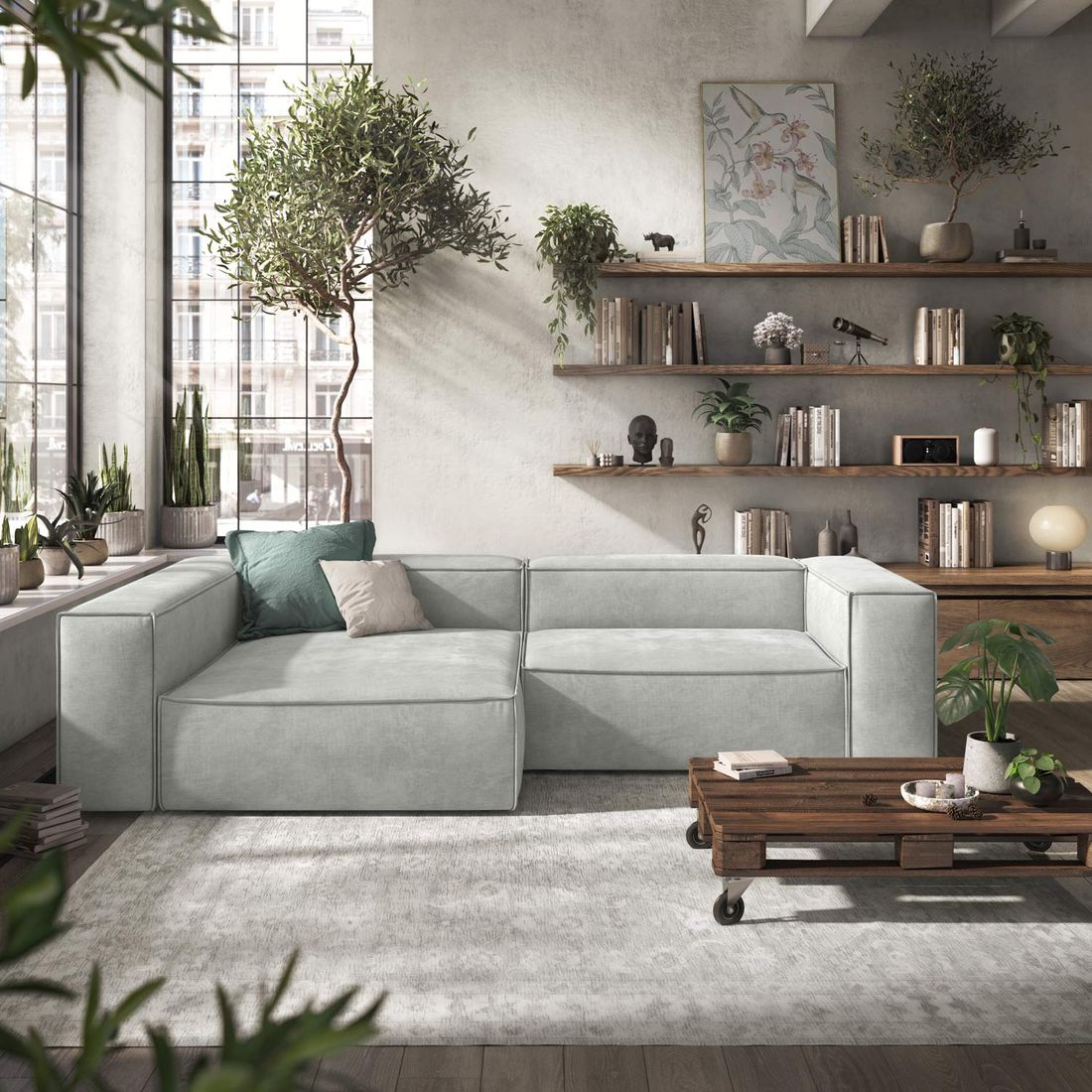 HOMELIV. Glennon Ecksofa Matrix Webstoff