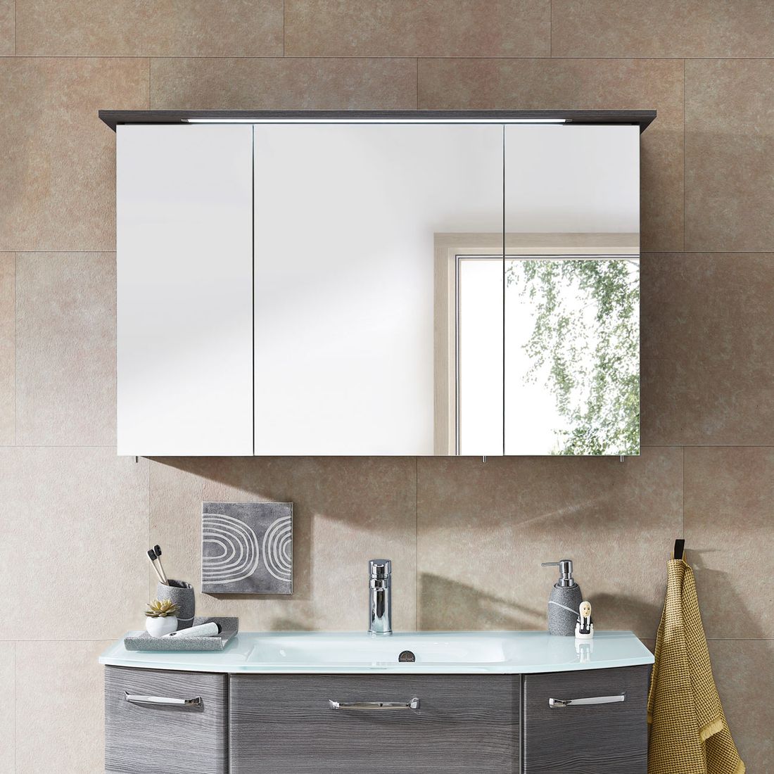 Pelipal Alika Spiegelschrank Cesa III mit LED-Beleuchtung 115x20x72cm