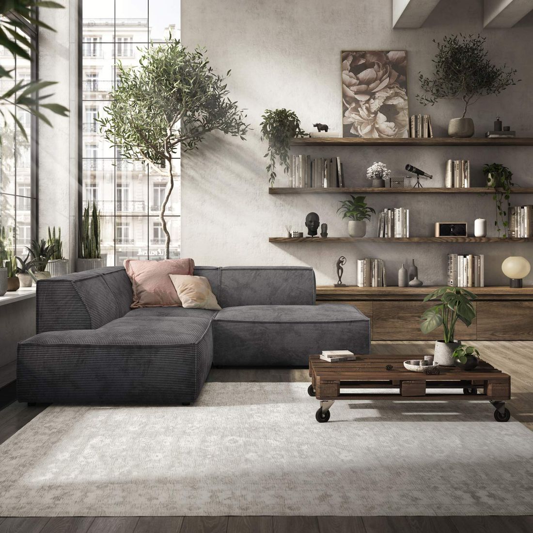 HOMELIV. Lennox Ecksofa Cord