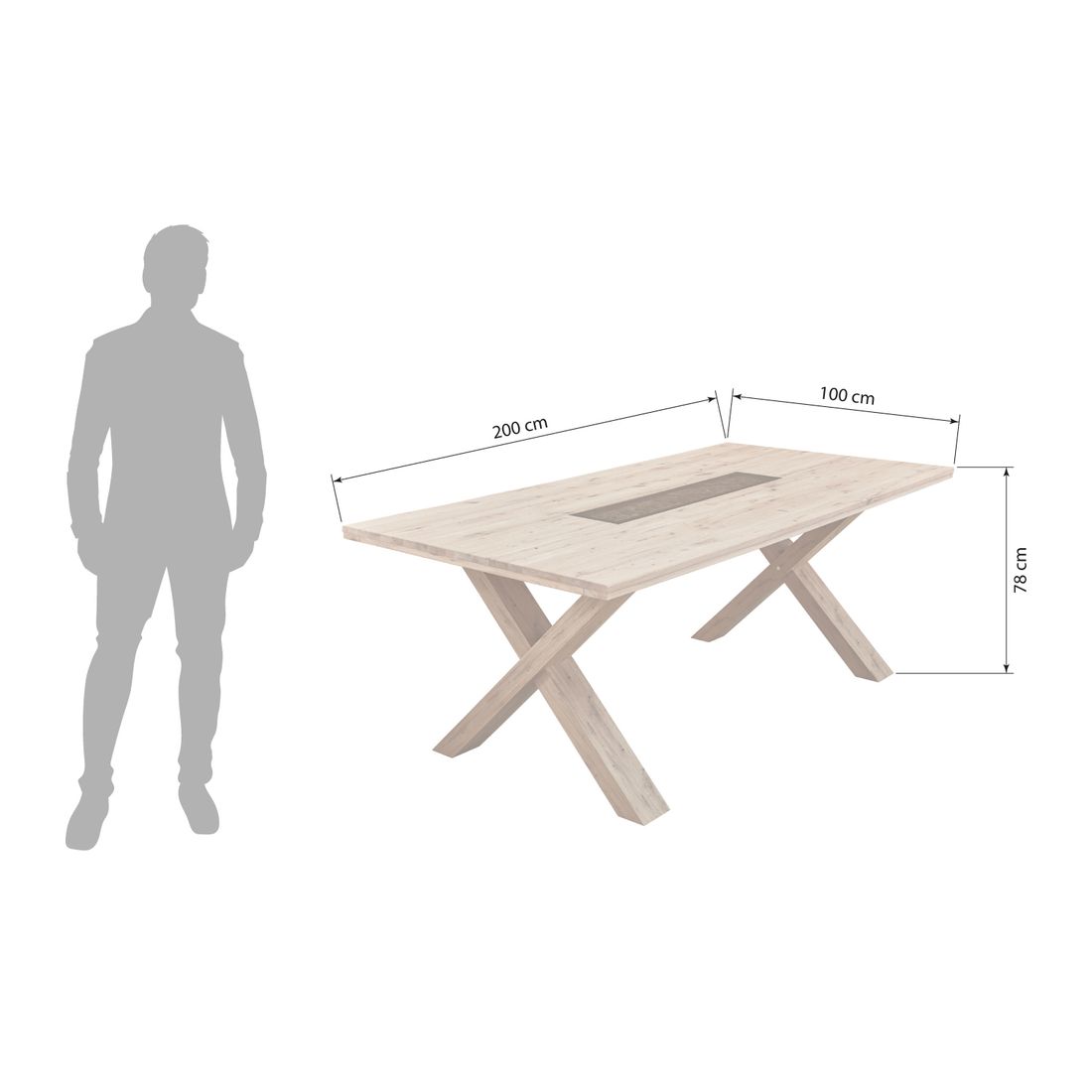 Wohnconcept Donna Esstisch 200x100cm
