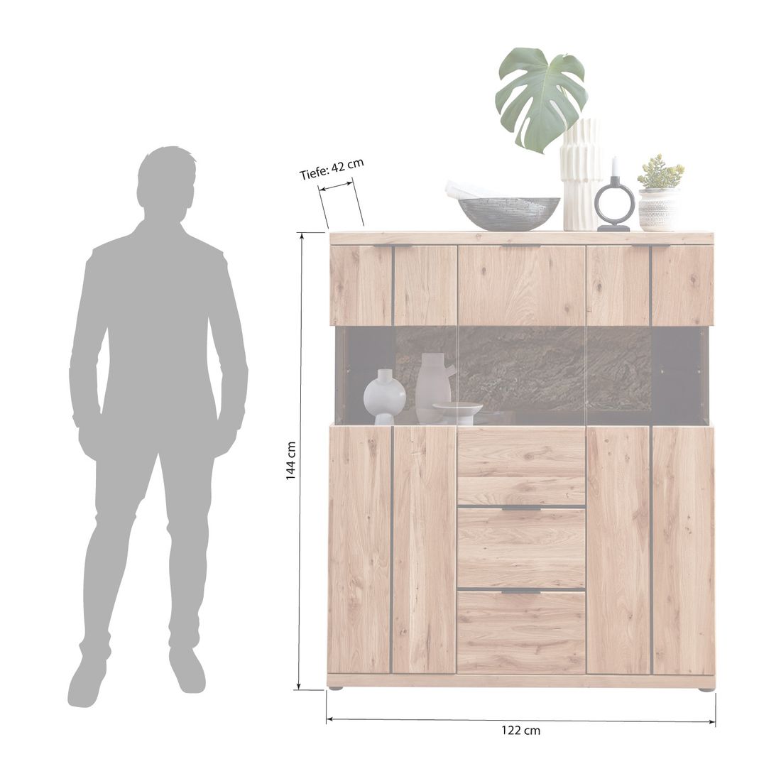 Wohnconcept Donna Highboard 122x42x144cm