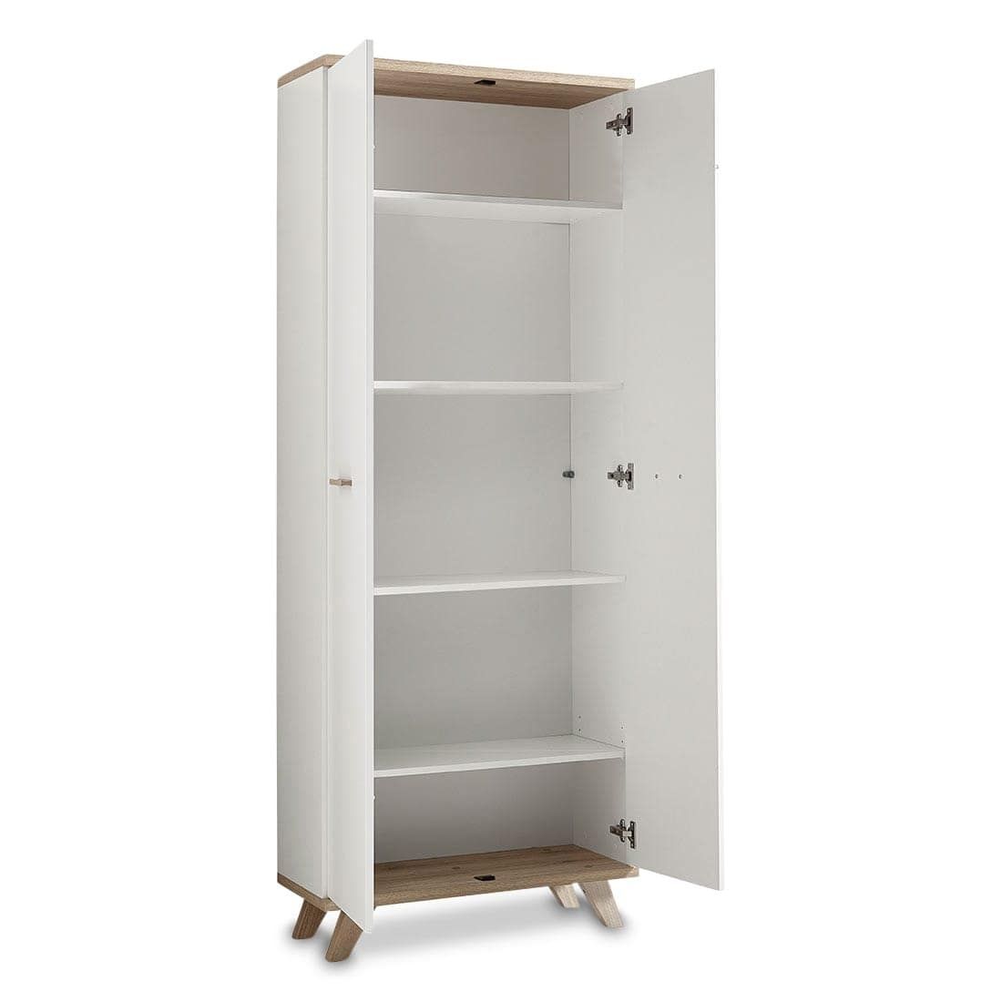 Germania Oslo Aktenschrank 75x37x193cm Weiß/Sanremo Eiche