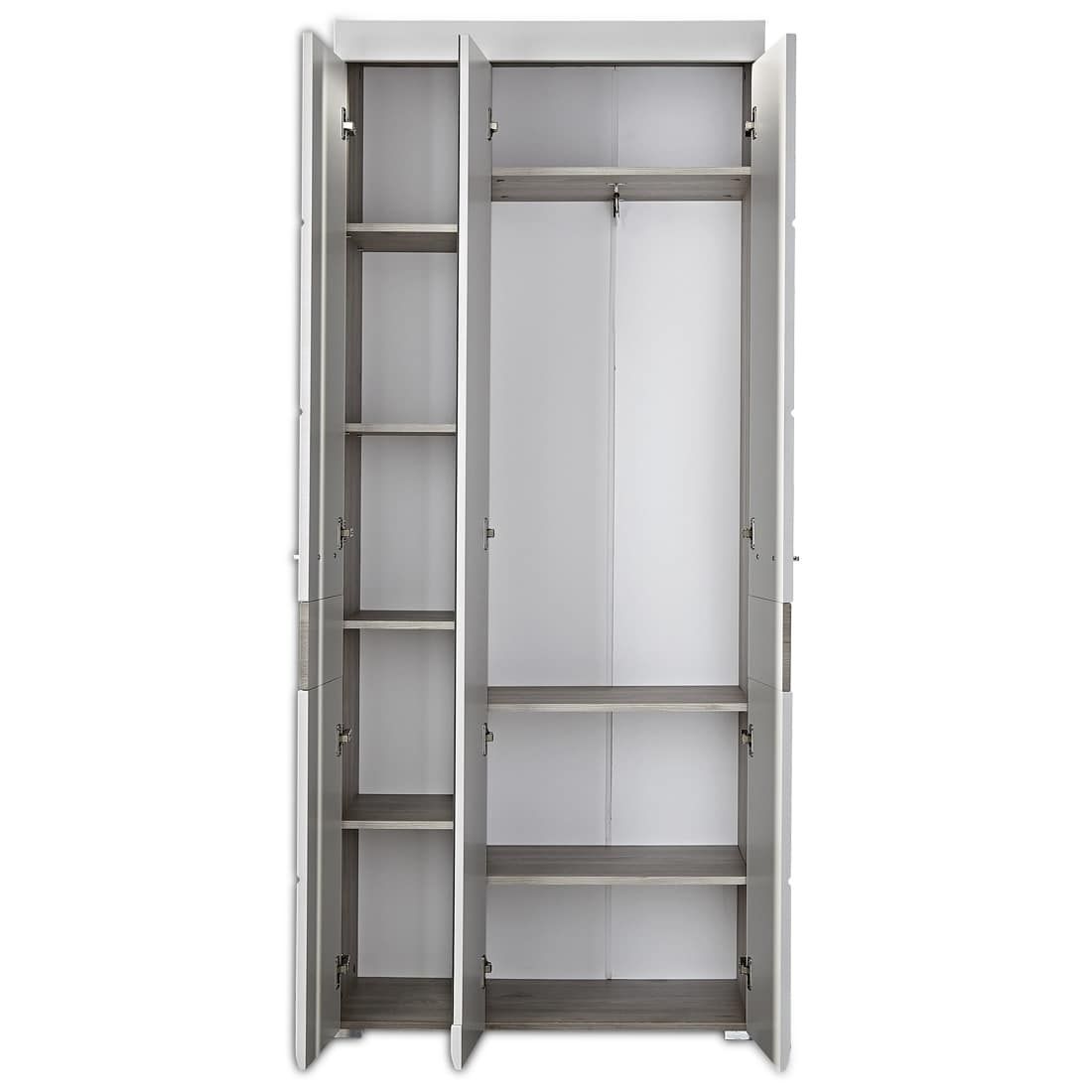 Innostyle Funny Silbereiche/Weiß 84x40x200cm Garderobenschrank