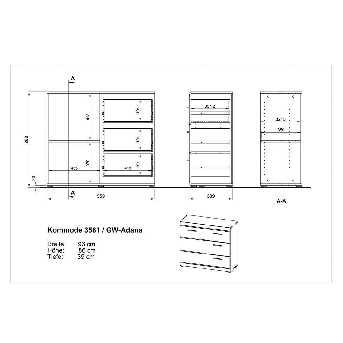 Germania Adana Kommode 96x40x86cm