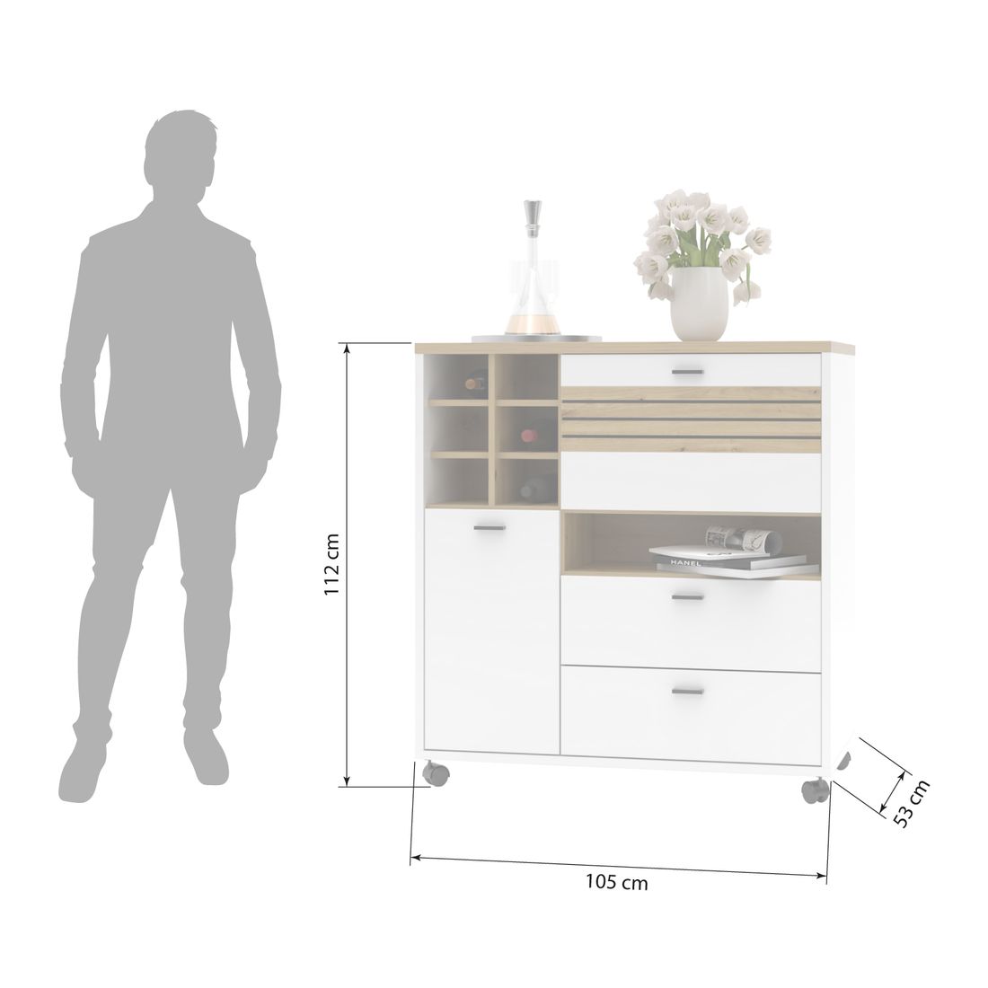 Wohnconcept Fresno Highboard 105x53x112cm