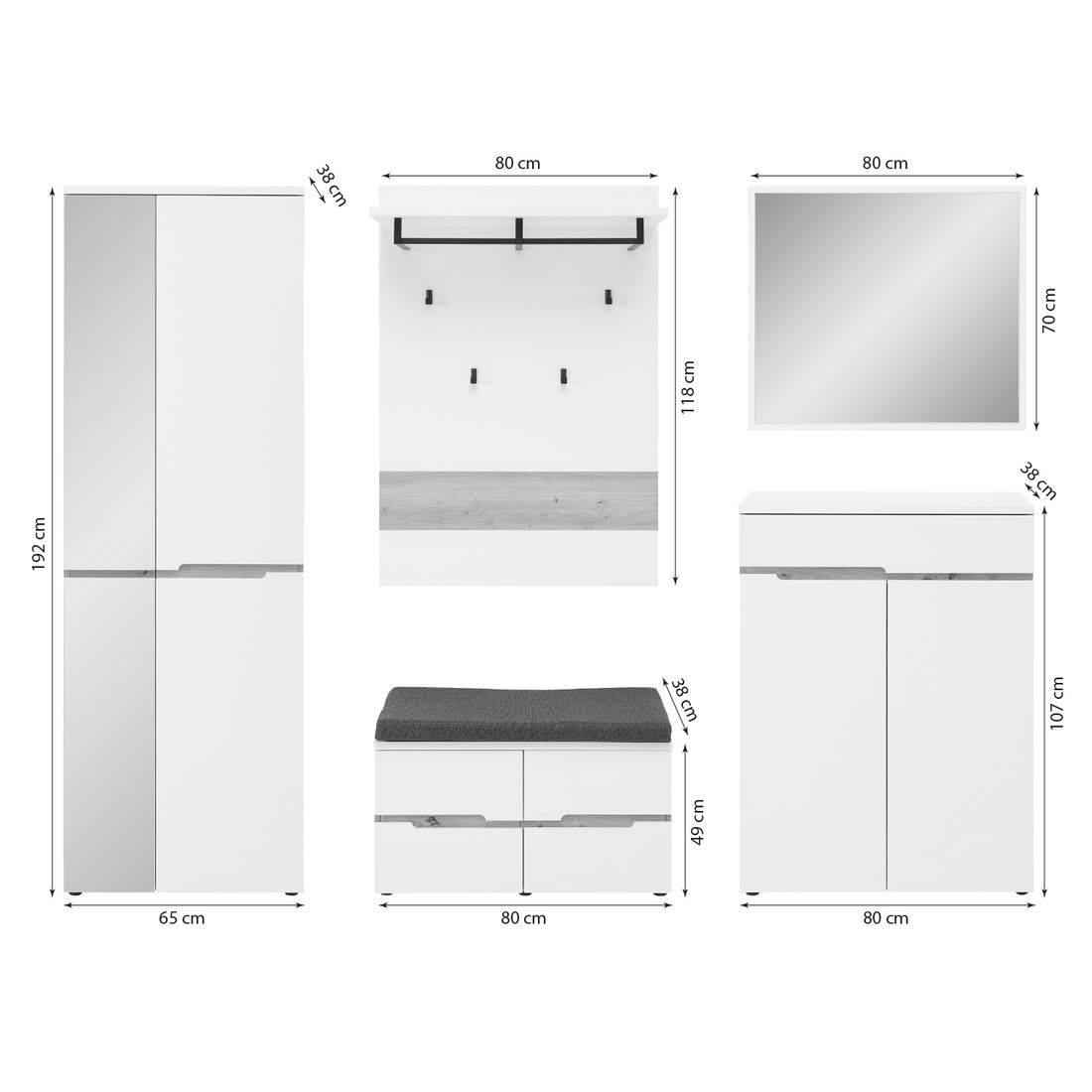Innostyle Memphis Garderoben-Set 5-tlg.