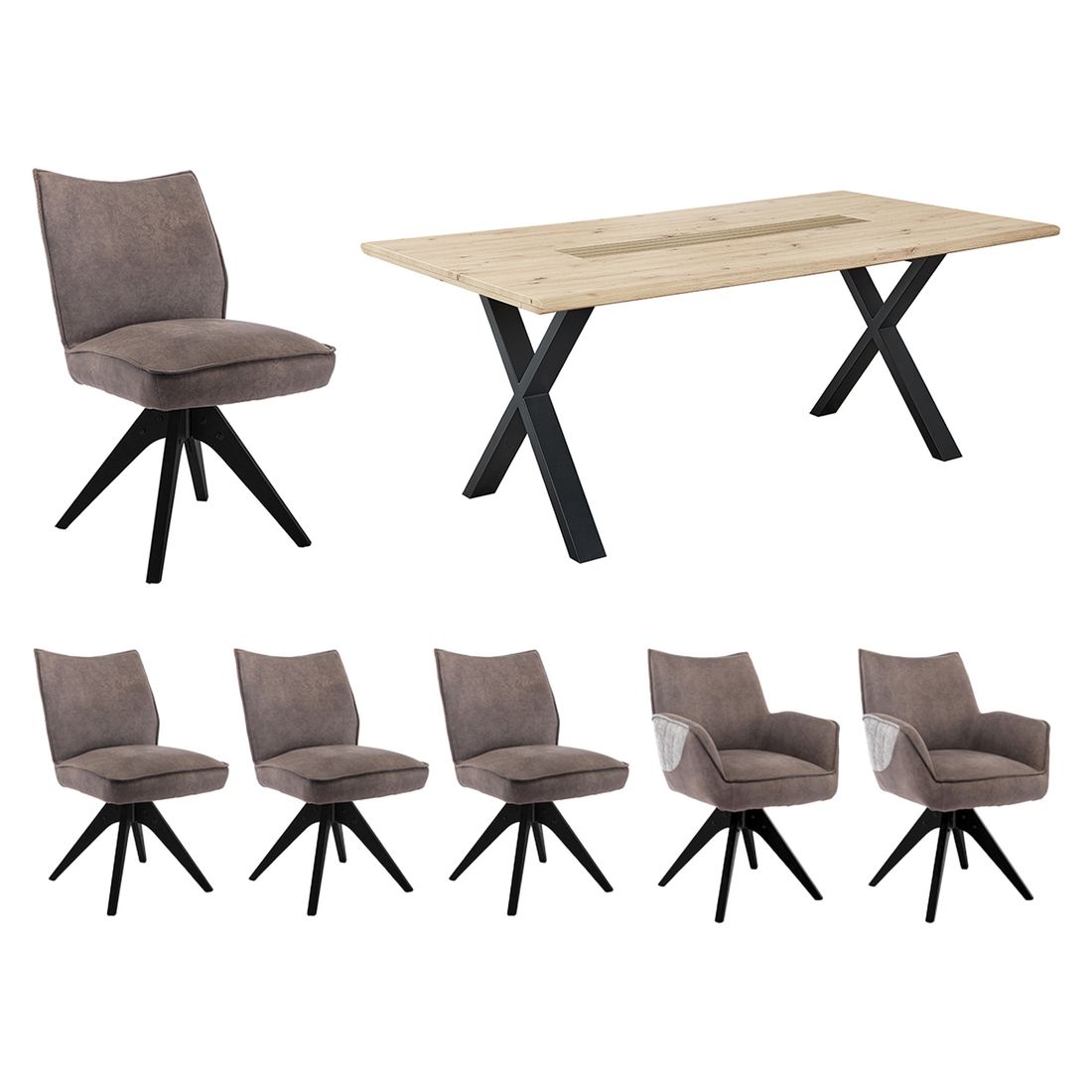 Wohnconcept Fulton Essgruppe 7-tlg. Tisch 210x100cm